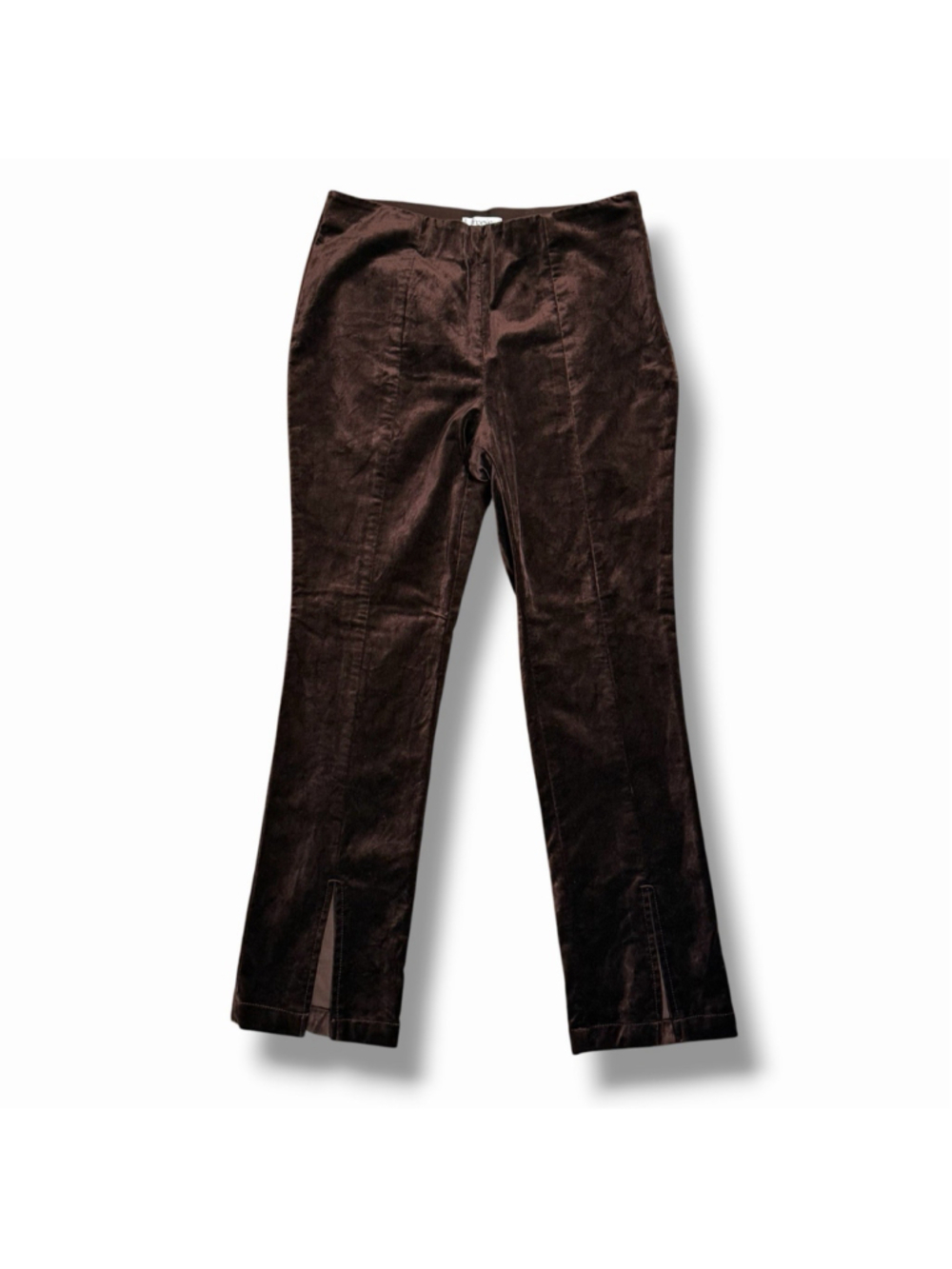 Anthropologie Maeve XSP High Rise Split Front Brown Velvet Skinny Pants NWOT - Picture 5 of 13